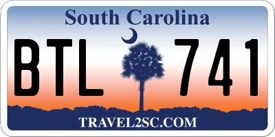 SC license plate BTL741