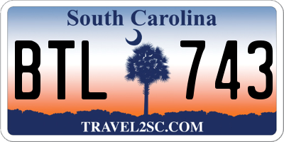 SC license plate BTL743