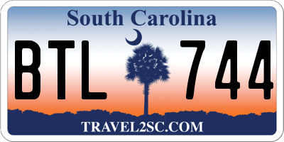 SC license plate BTL744