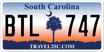 SC license plate BTL747