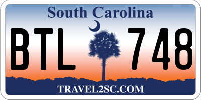 SC license plate BTL748