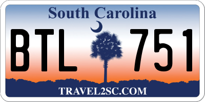 SC license plate BTL751