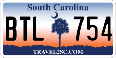 SC license plate BTL754