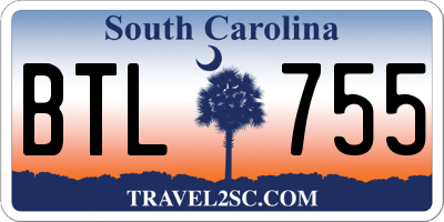 SC license plate BTL755