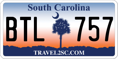 SC license plate BTL757
