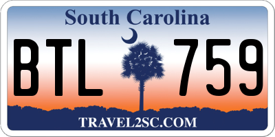 SC license plate BTL759