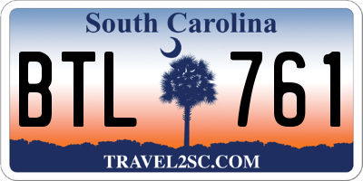 SC license plate BTL761