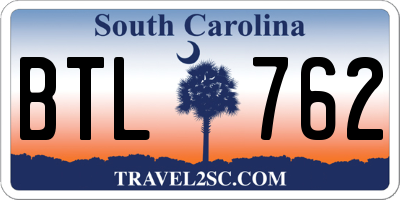 SC license plate BTL762