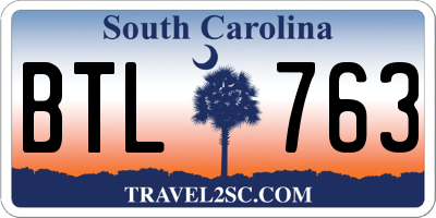 SC license plate BTL763