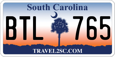 SC license plate BTL765
