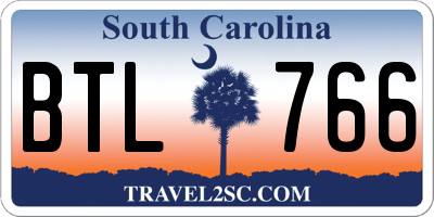 SC license plate BTL766