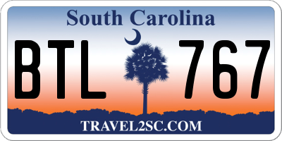 SC license plate BTL767