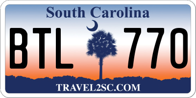 SC license plate BTL770