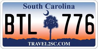 SC license plate BTL776