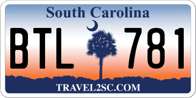 SC license plate BTL781