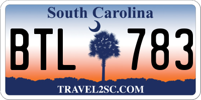 SC license plate BTL783