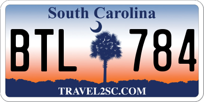 SC license plate BTL784