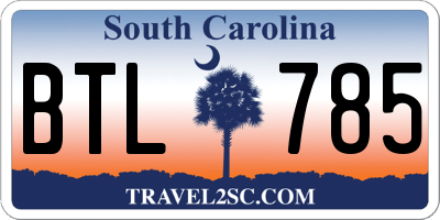 SC license plate BTL785