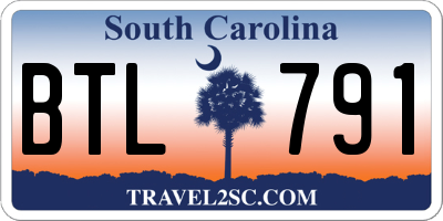 SC license plate BTL791
