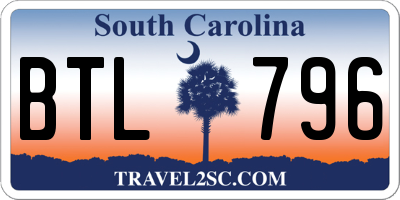 SC license plate BTL796