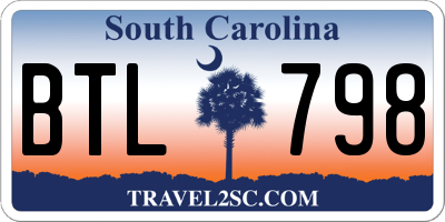 SC license plate BTL798