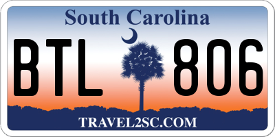 SC license plate BTL806