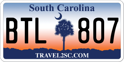 SC license plate BTL807