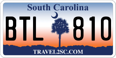 SC license plate BTL810