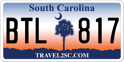 SC license plate BTL817
