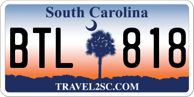 SC license plate BTL818