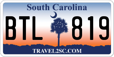 SC license plate BTL819
