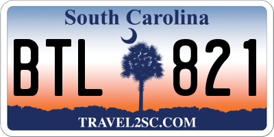 SC license plate BTL821