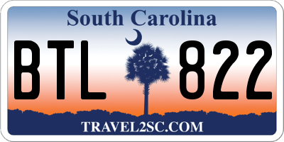 SC license plate BTL822