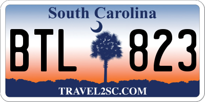 SC license plate BTL823