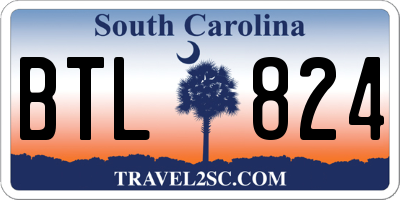 SC license plate BTL824