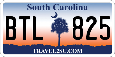 SC license plate BTL825