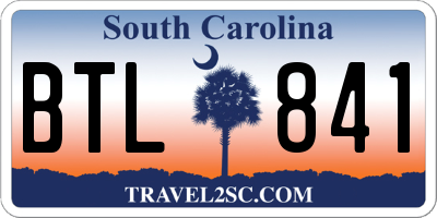 SC license plate BTL841