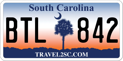 SC license plate BTL842