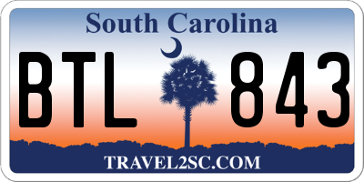 SC license plate BTL843