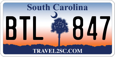 SC license plate BTL847