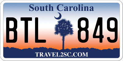 SC license plate BTL849