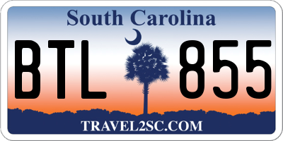 SC license plate BTL855