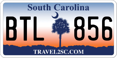 SC license plate BTL856