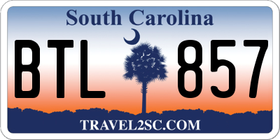 SC license plate BTL857