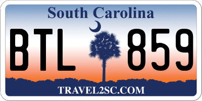SC license plate BTL859