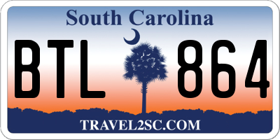 SC license plate BTL864