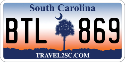 SC license plate BTL869