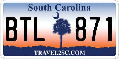 SC license plate BTL871