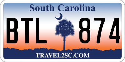 SC license plate BTL874