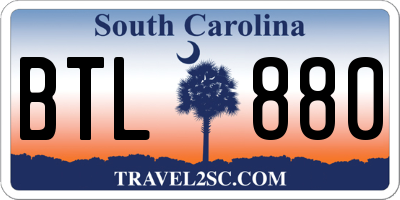 SC license plate BTL880